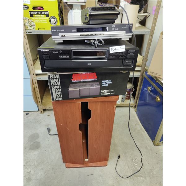 Tape Recorder, Satellite  Receiver, CD Player, CD Organizer & Cabinet