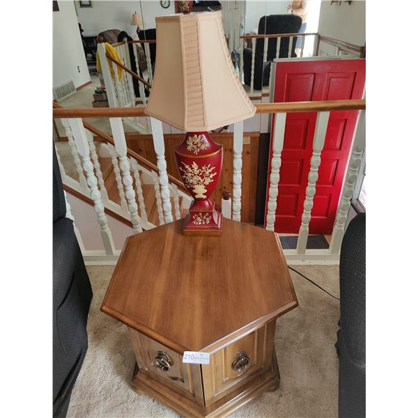 Coffee Table & Hexagonal Side Tables with 2 Beautiful Lamps