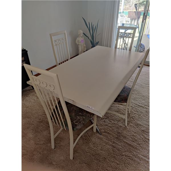 Vinyl Covered Dining Room Table with 4 Chairs