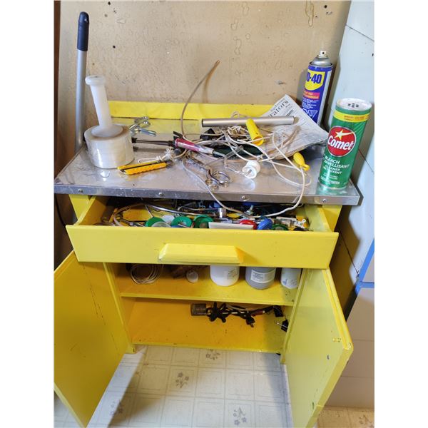 Shop Orgnizer & Shelving Unit (with assorted home supplies)