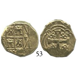 Bogotá, Colombia, cob 2 escudos, (1)729(S), mintmark F to left.