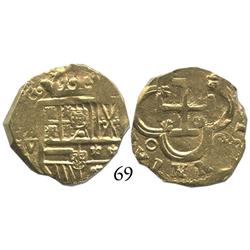 Seville, Spain, cob 2 escudos, Philip III, assayer V.