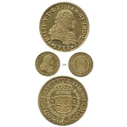 Mexico City, Mexico, bust 8 escudos, Philip V, 1733F, very rare, choice grade as from the 1733 Fleet
