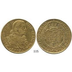 Mexico City, Mexico, bust 8 escudos, Ferdinand VII transitional ("armored bust"), 1812JJ.