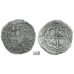 Lima, Peru, cob 1 real, Philip II, Diego de la Torre, *-I to left, P-(oD) to right, Plate Coin in Re