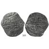 Image 1 : Potosí, Bolivia, cob 8 reales, (161)8T, denomination O-V-III (three parts), scarce, Grade 1.