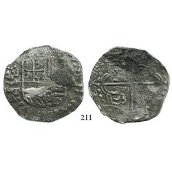 Potosí, Bolivia, cob 8 reales, 1620T, Grade 1.