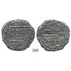 Image 1 : Cartagena, Colombia, cob 4 reales, (1622)(A), mintmark RN, rare, Grade 3 (Grade-2 quality).