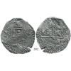 Image 1 : Potosí, Bolivia, cob 8 reales, (1649)O/Z, with 2 countermarks (rare): crowned •F• on shield side and