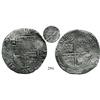 Image 1 : Potosí, Bolivia, cob 8 reales, (1649)O/Z, crowned O (?) countermark on cross, very round planchet.
