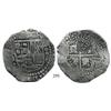 Image 1 : Potosí, Bolivia, cob 8 reales, (16)49O/sR (rare over-assayer), with crowned L countermark on cross s