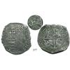 Image 1 : Potosí, Bolivia, cob 8 reales, 16(51-2)E, with special crowned T (very rare) countermark on cross.