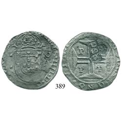 Porto, Portugal, 200 reis, John IV, with "2S0" (250 reis, 1663) countermark of Brazil.