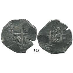 Potosí, Bolivia, cob 4 reales, 1669E.