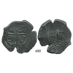 Potosí, Bolivia, cob 4 reales, 1671E.