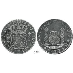 Mexico City, Mexico, pillar 8 reales, Philip V, 1733MF.