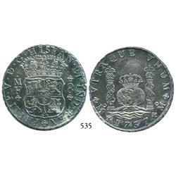 Mexico City, Mexico, pillar 8 reales, Philip V, 1737MF.