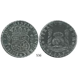 Mexico City, Mexico, pillar 8 reales, Philip V, 1737MF.