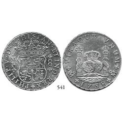 Mexico City, Mexico, pillar 8 reales, Philip V, 1738MF.