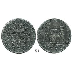 Mexico City, Mexico, pillar 8 reales, Ferdinand VI, 1756MM.