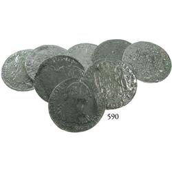 Lot of 8 Mexico City, Mexico, bust 8 reales, Charles III, 1783FF.