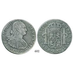 Lima, Peru, bust 8 reales, Charles IV, 1800IJ.