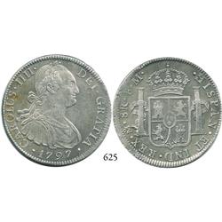 Mexico City, Mexico, bust 8 reales, Charles IV, 1797FM.