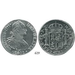 Mexico City, Mexico, bust 8 reales, Charles IV, 1801FT/FM.