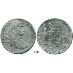 Mexico City, Mexico, bust 8 reales, Ferdinand VII ("armored" bust), 1808TH.