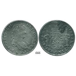 Zacatecas, Mexico, bust 8 reales, Ferdinand VII, 1821RG.