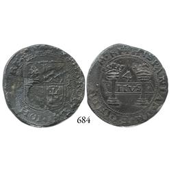 Mexico City, Mexico, 4 reales, Charles-Joanna, "Early Series," oMo to left, oPo to right.