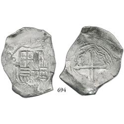 Mexico City, Mexico, cob 8 reales, (16)51/0P, rare.