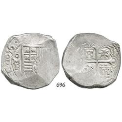 Mexico City, Mexico, cob 8 reales, 1656P.