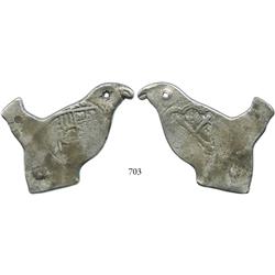 Mexico City, Mexico, cob 8 reales, Charles II, assayer not visible, mint-produced bird shape, Plate