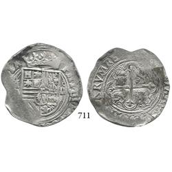 Mexico City, Mexico, cob 4 reales, Philip II, oMO to left.