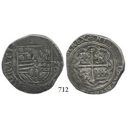 Mexico City, Mexico, cob 4 reales, Philip II, oMO to right.