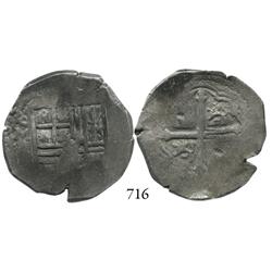 Mexico City, Mexico, cob 4 reales, 1652/1P, rare.