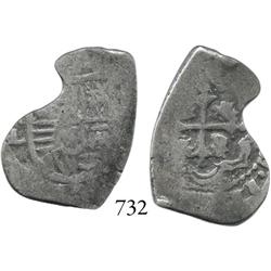 Mexico City, Mexico, cob 2 reales, Charles II, (o)ML.