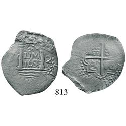 Lima, Peru, cob 2 reales, "Star of Lima" type, 1659V, * over LIMA over 1659 in center, •V• to left,