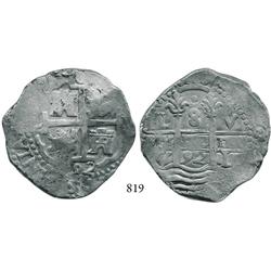 Lima, Peru, cob 8 reales, 1692V.