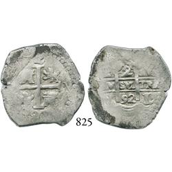 Lima, Peru, cob 2 reales, 1692V.