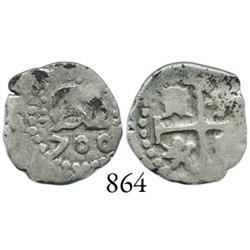 Lima, Peru, cob 1/2 real, 1700.