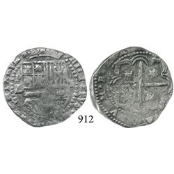 Potosí, Bolivia, cob 2 reales, Philip II, P-RL (RL/B?).