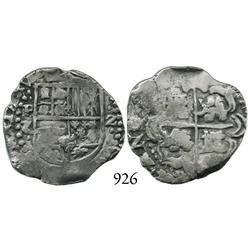 Potosí, Bolivia, cob 2 reales, Philip IV, P-Z, scarce.