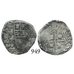 Potosí, Bolivia, cob 1 real, 1645T, rare.