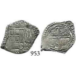 Potosí, Bolivia, cob 1 real, (1651-2)E, scarce.
