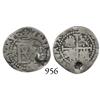 Image 1 : Potosí, Bolivia, cob 1/2 real, Philip II, R (Rincón) to left, P to right, scarce first issue of mint
