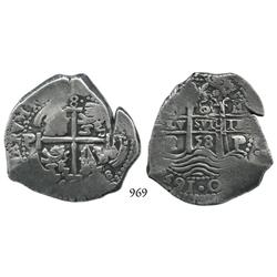 Potosí, Bolivia, cob 8 reales, 1658E.