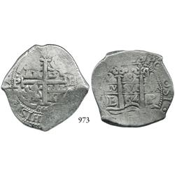 Potosí, Bolivia, cob 8 reales, 1664E.