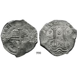 Potosí, Bolivia, cob 8 reales, 1678E.